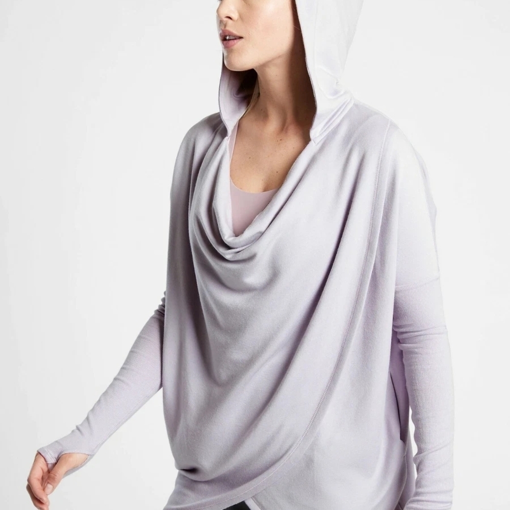 2/$30 DEAL!! Athleta Berry Cowl Neck Hoodie - Picture 4 of 11